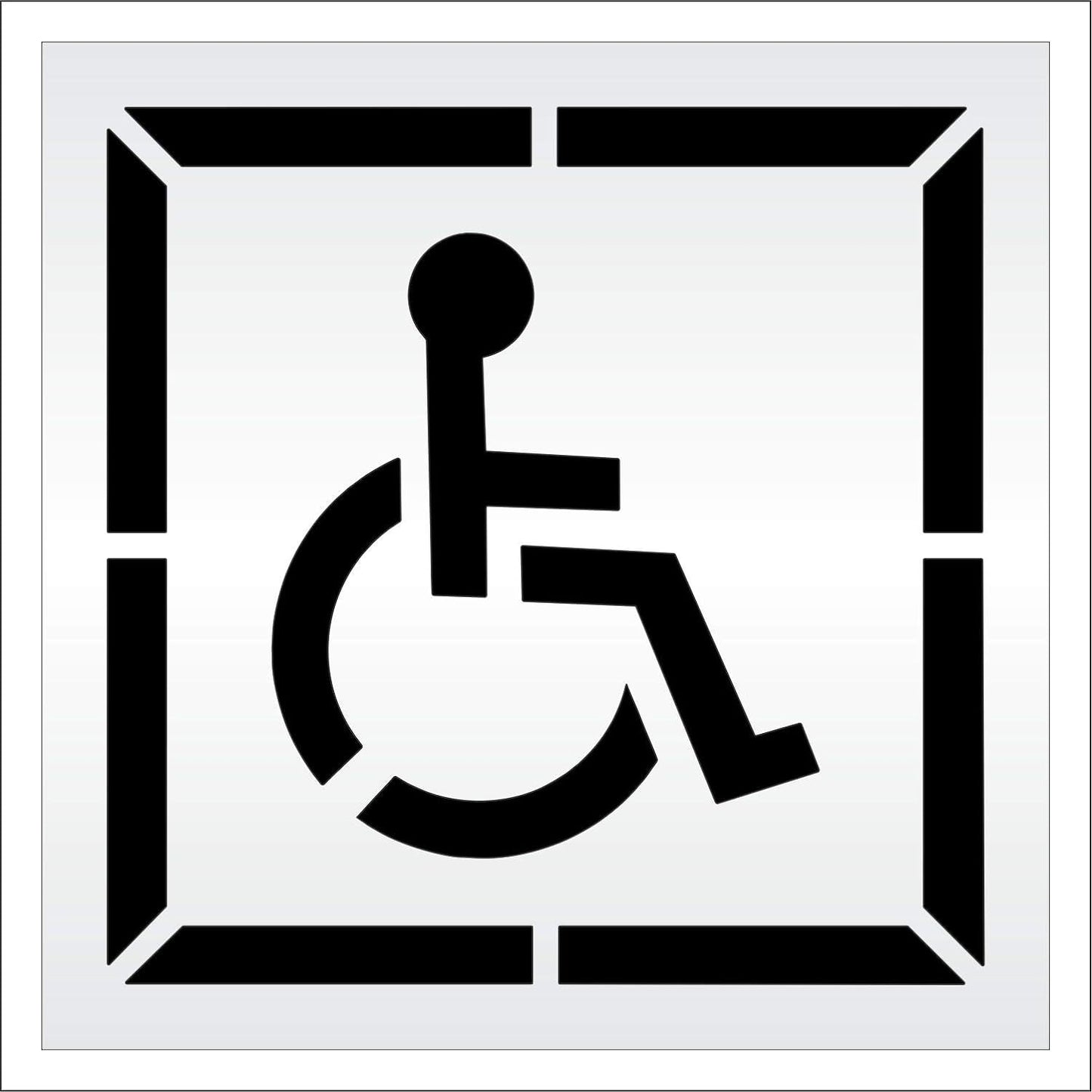 Handicap Stencil with Border for Parking Lots and Asphalt