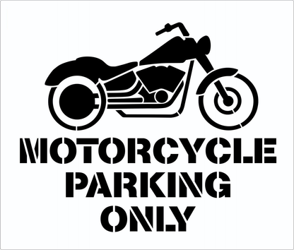 MOTORCYCLE PARKING ONLY Stencil 35" Template