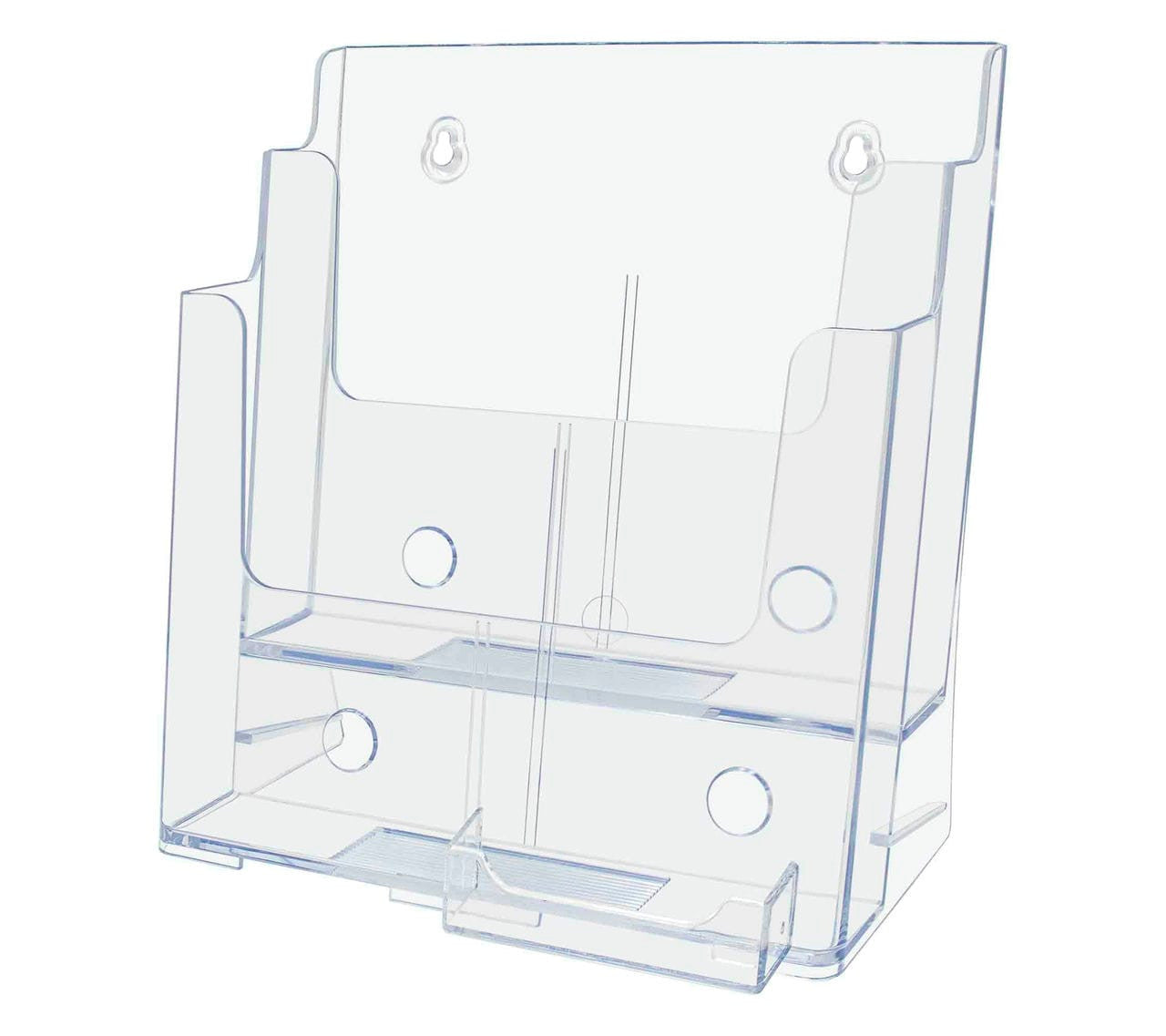 Brochure Holder for Trifolds and Magazines with Card Pocket