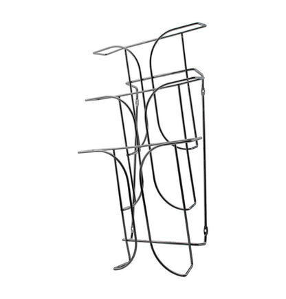 9"W Catalog Holder 3 Pocket Wire Tiered Display Wall Mount Chrome