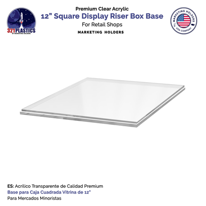 Clear Base for 12"W Acrylic Cube Pedestal Lifter Display Weddings