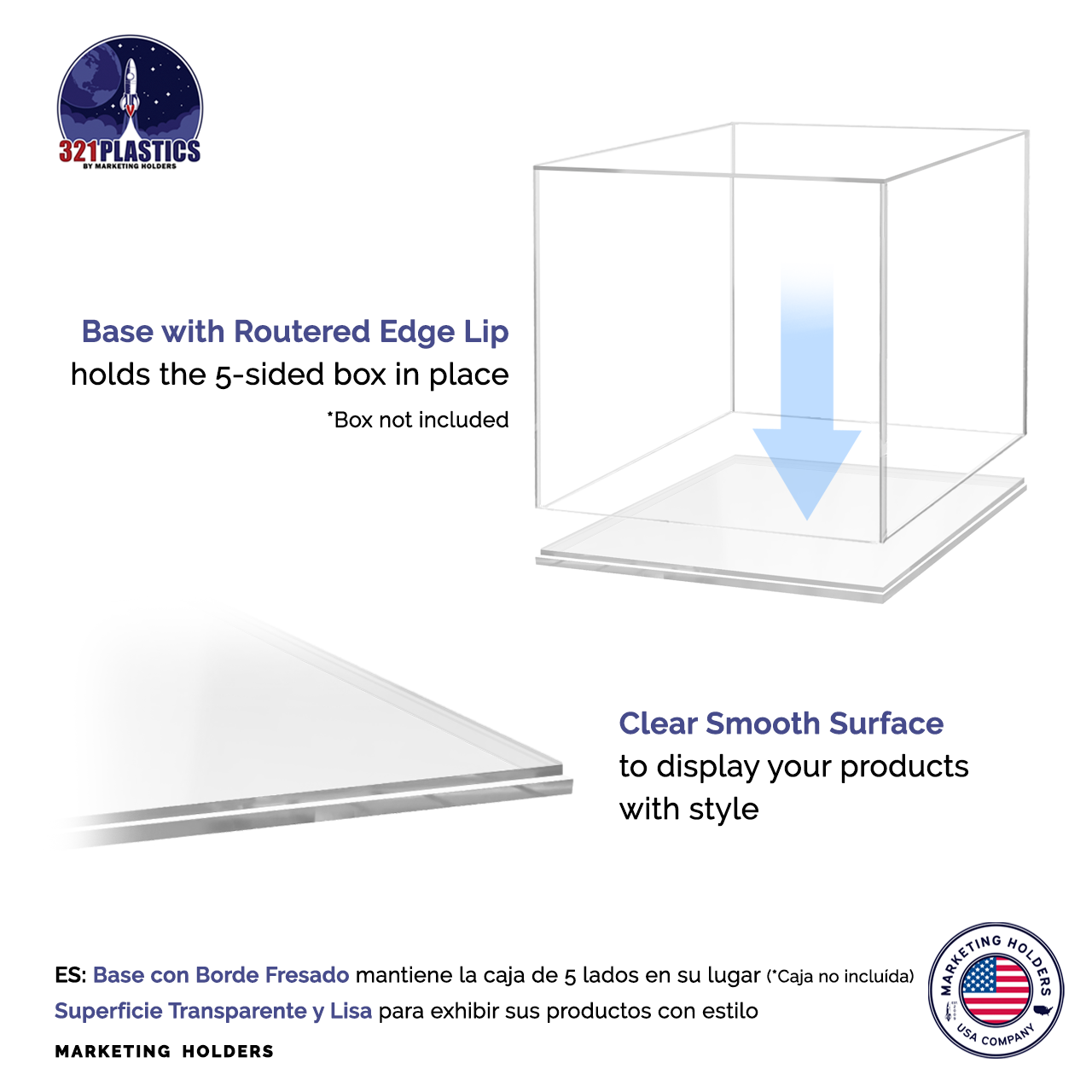 Clear Base for 10"W Acrylic Cube Pedestal Lifter Display Weddings