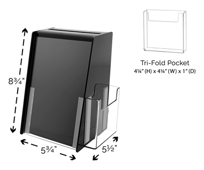 5.75"W x 8.75"H Locking Ballot Box with Sign Holder and Entry Form Pocket