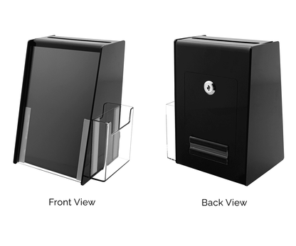 5.75"W x 8.75"H Locking Ballot Box with Sign Holder and Entry Form Pocket