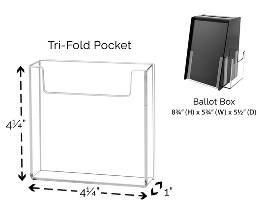 5.75"W x 8.75"H Locking Ballot Box with Sign Holder and Entry Form Pocket