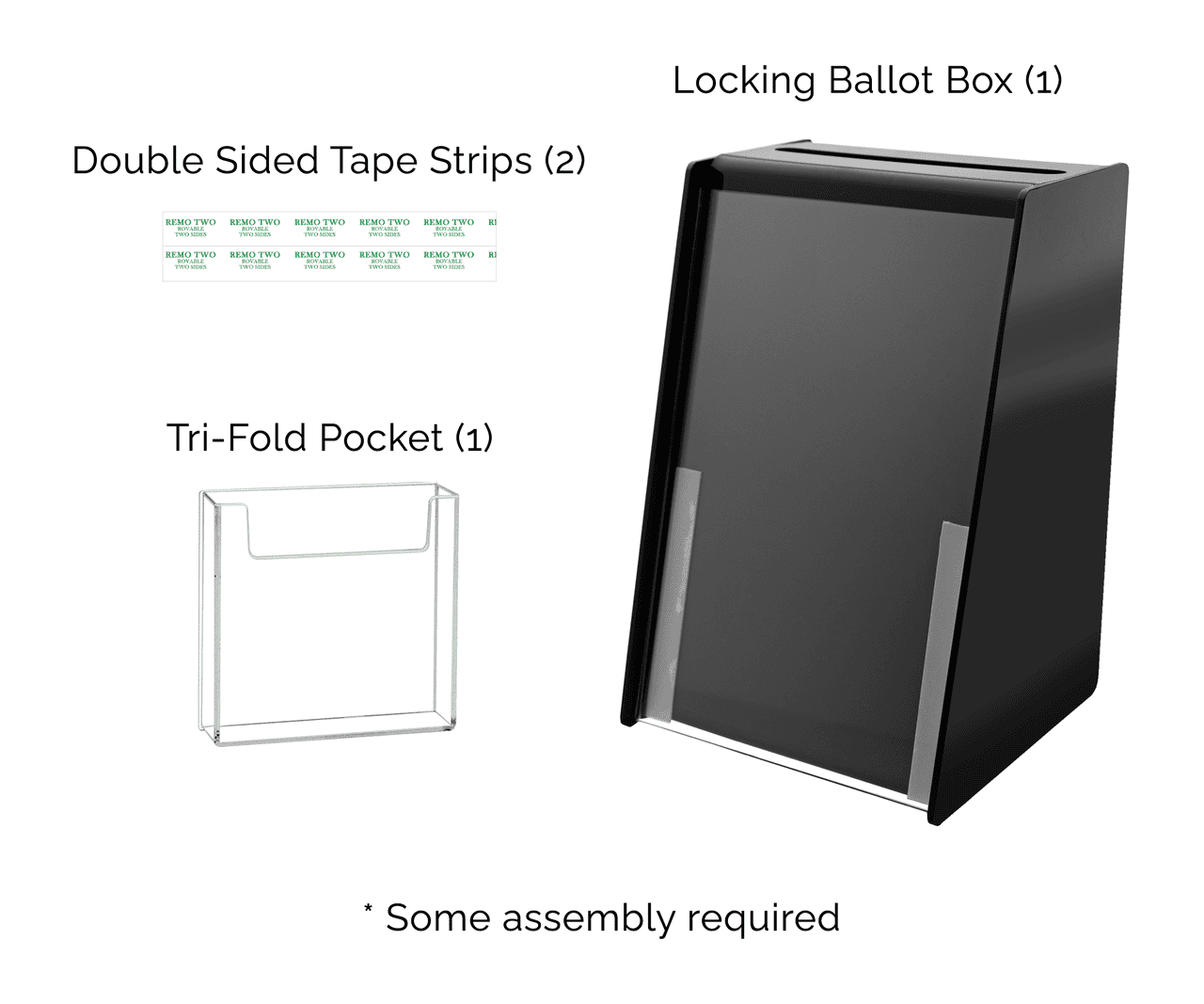 5.75"W x 8.75"H Locking Ballot Box with Sign Holder and Entry Form Pocket