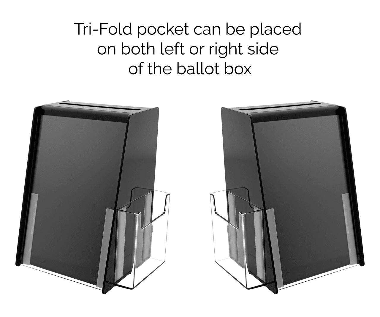 5.75"W x 8.75"H Locking Ballot Box with Sign Holder and Entry Form Pocket