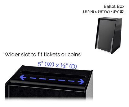 5.75"W x 8.75"H Locking Ballot Box Black Donation Bin with Sign Holder