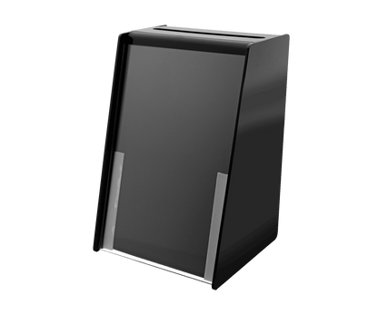 5.75"W x 8.75"H Locking Ballot Box Black Donation Bin with Sign Holder