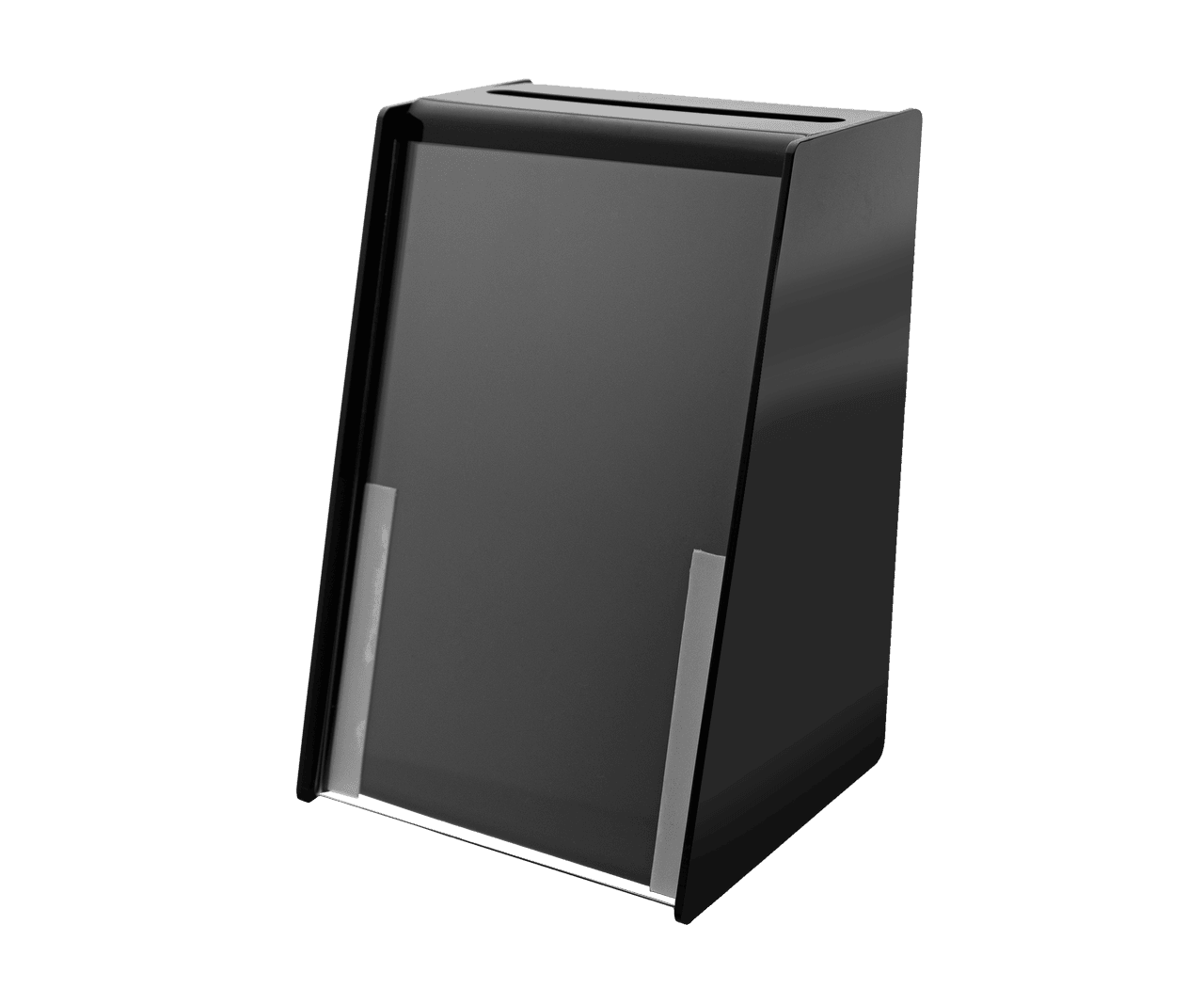 5.75"W x 8.75"H Locking Ballot Box Black Donation Bin with Sign Holder