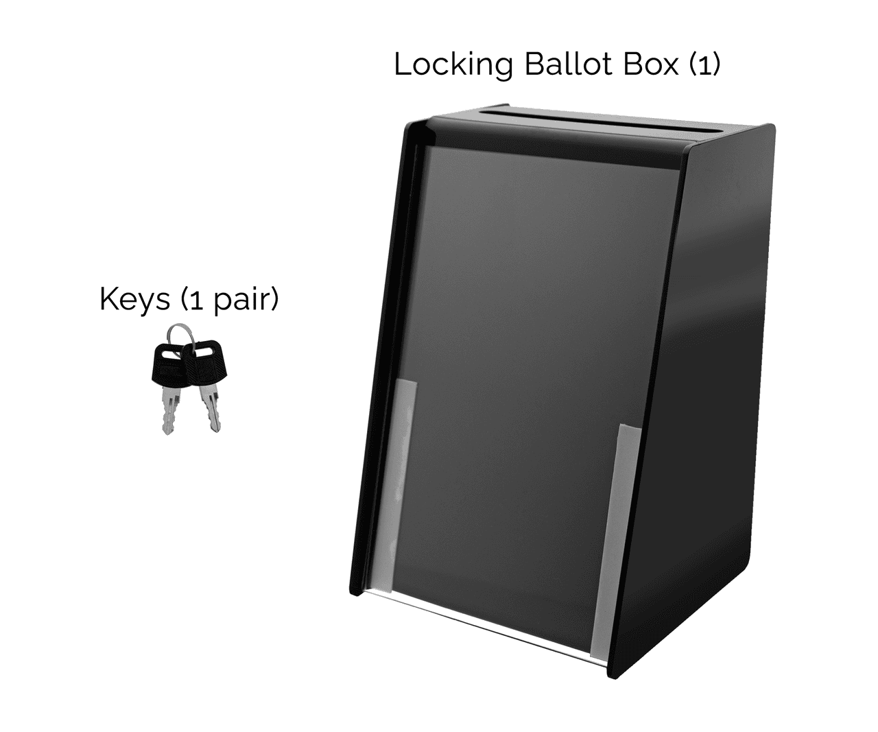 5.75"W x 8.75"H Locking Ballot Box Black Donation Bin with Sign Holder