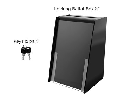 5.75"W x 8.75"H Locking Ballot Box Black Donation Bin with Sign Holder