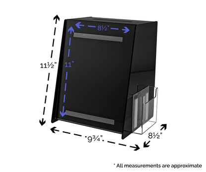 8.75"W x 11.5"H Locking Ballot Box with Sign and Entry Form Pocket
