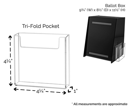 8.75"W x 11.5"H Locking Ballot Box with Sign and Entry Form Pocket