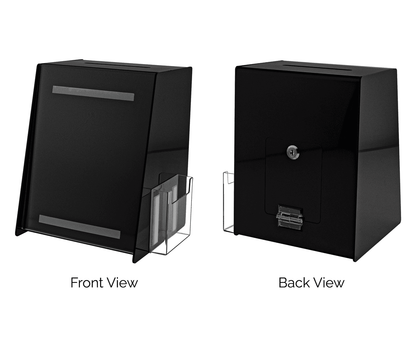 8.75"W x 11.5"H Locking Ballot Box with Sign and Entry Form Pocket