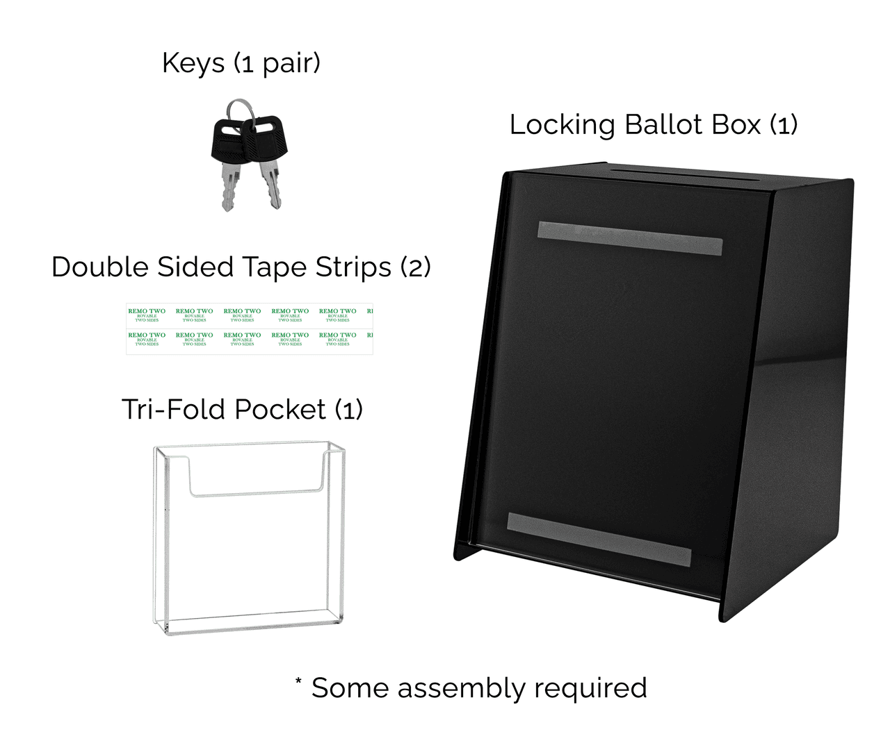 8.75"W x 11.5"H Locking Ballot Box with Sign and Entry Form Pocket