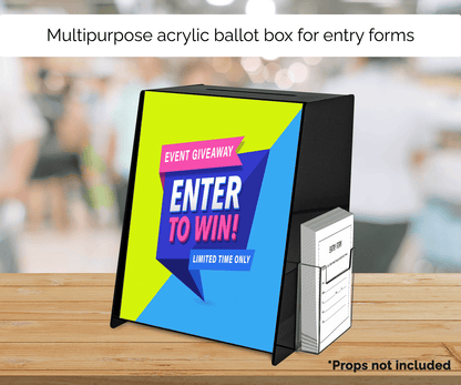 8.75"W x 11.5"H Locking Ballot Box with Sign and Entry Form Pocket