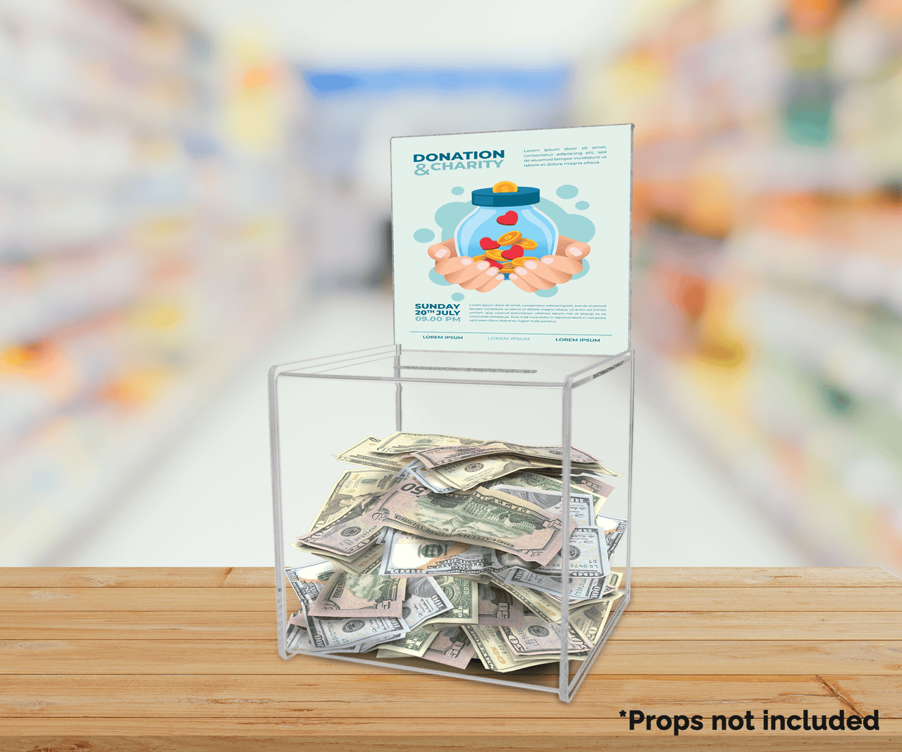 8" Ballot Box with Header Clear Acrylic Lead Collector