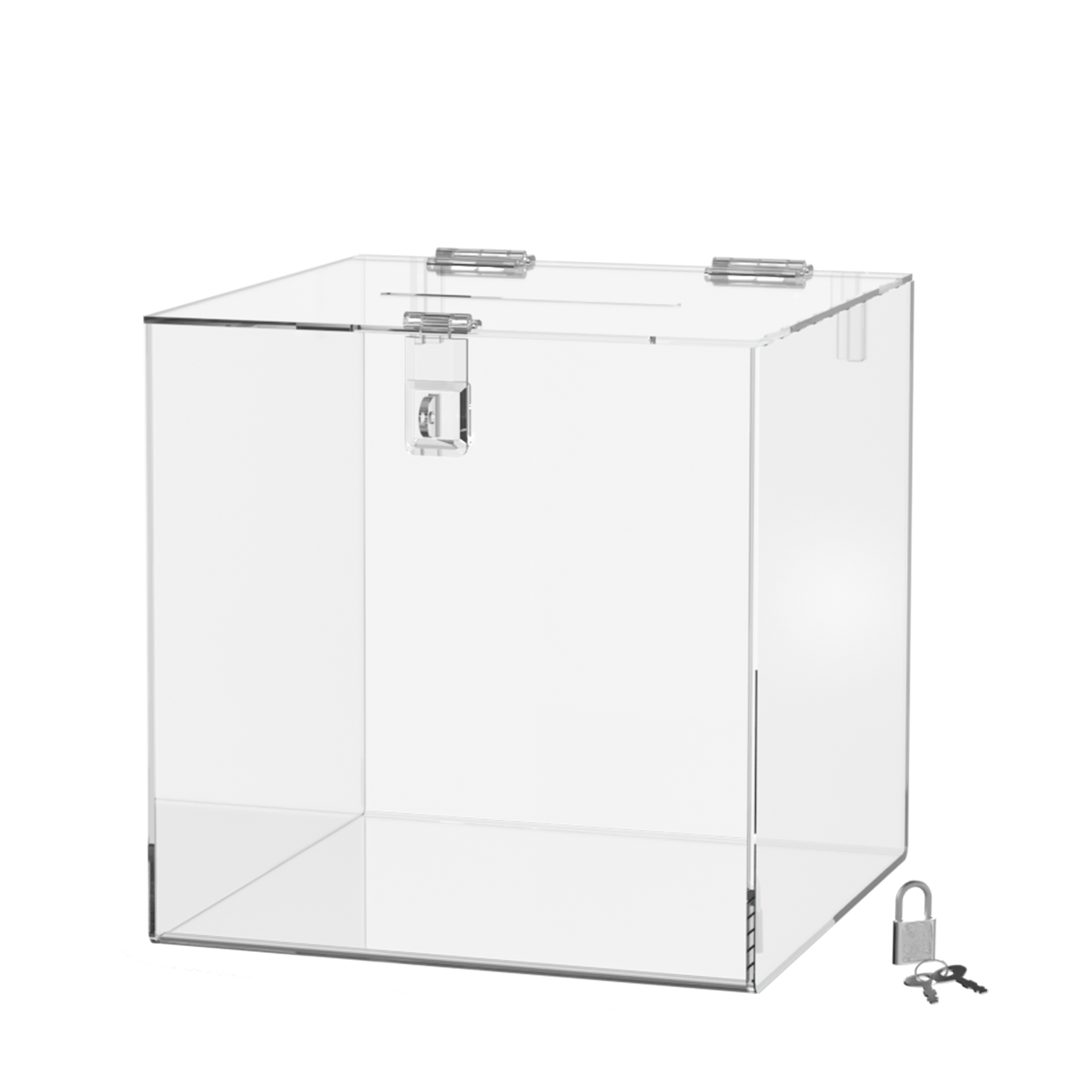 8"W Ballot Box with Padlock and 2 Keys