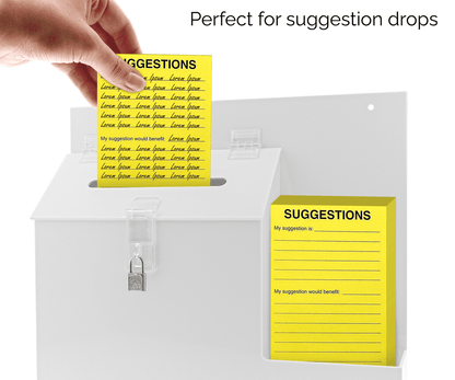 Wall Mount 9" Locking Ballot Box with Entry Form Pocket