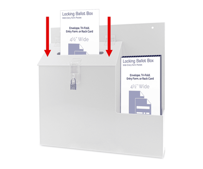 Wall Mount 9" Locking Ballot Box with Entry Form Pocket