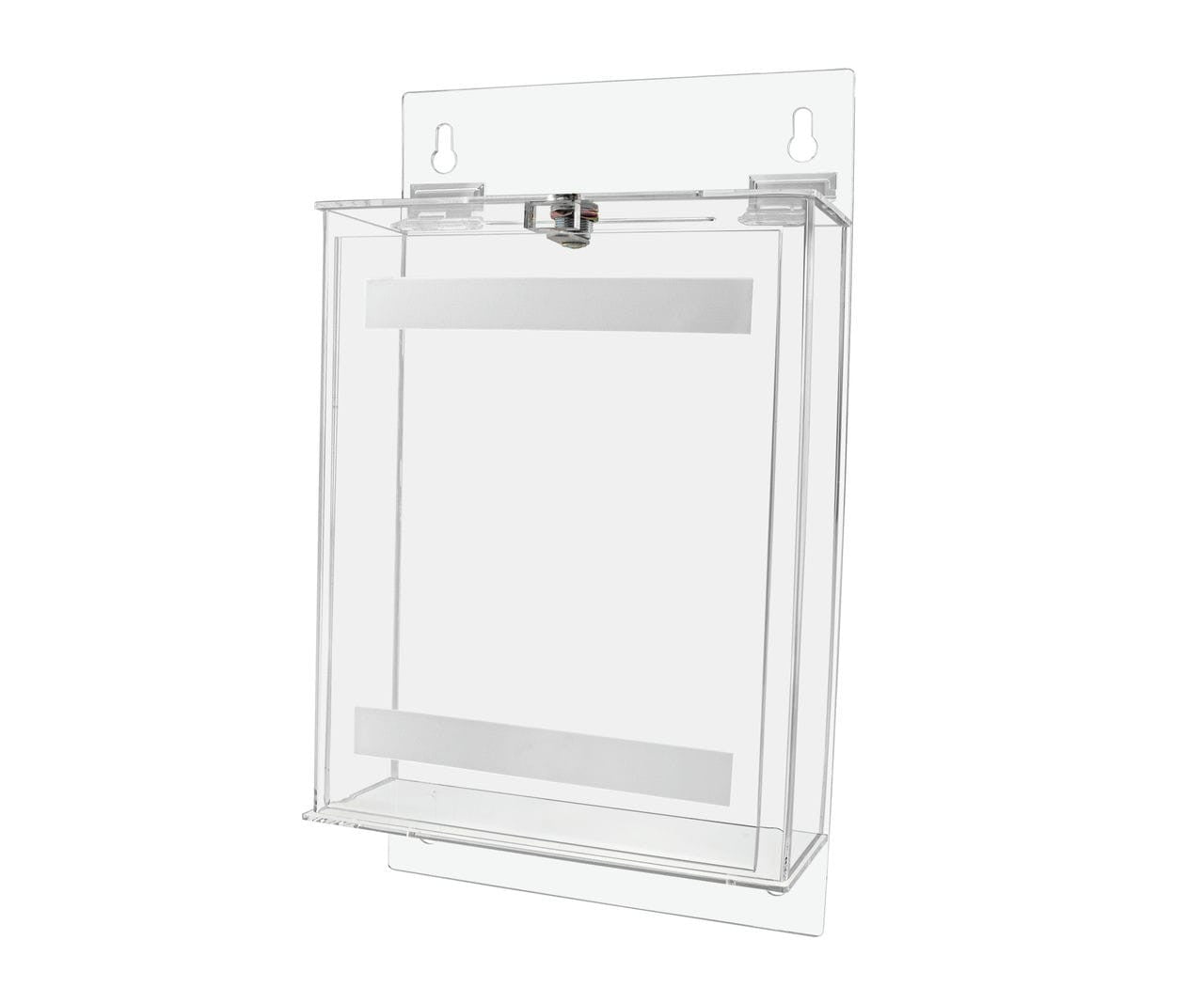Locking Donation Box Wall with Sign Holder standard view