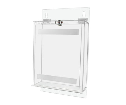 Locking Donation Box Wall with Sign Holder standard view