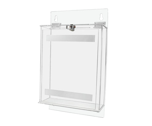 Locking Donation Box Wall with Sign Holder standard view