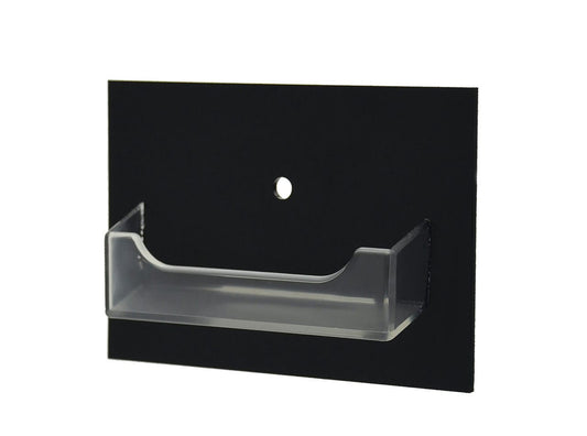 Business Card Display Holder Large Black Backing Clear Pocket