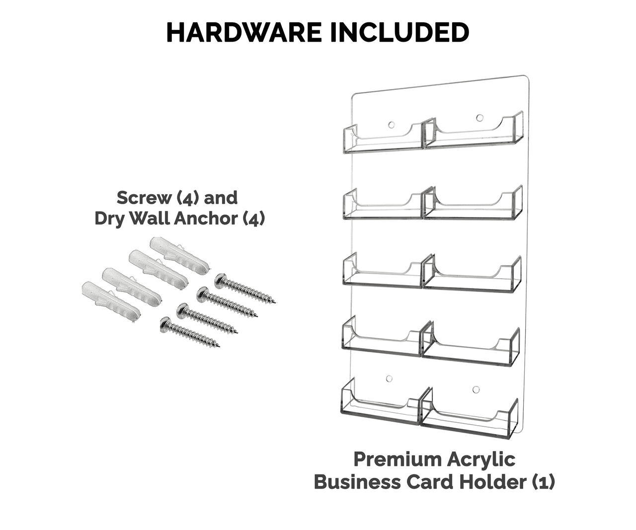 10 Pocket Wall Mount Business Card Holder
