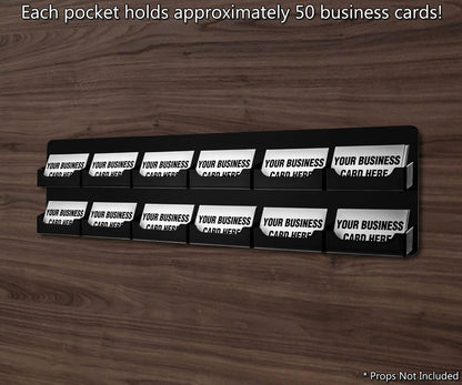 Each pocket holds approximately fifty business cards