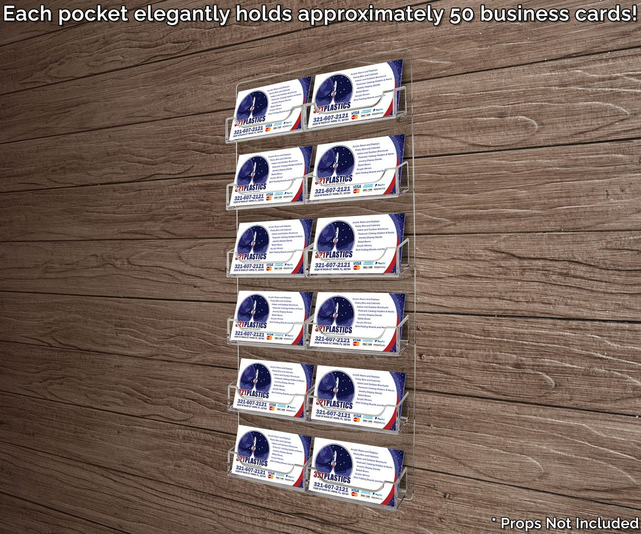 Wall Mount Clear Business Card Rack
