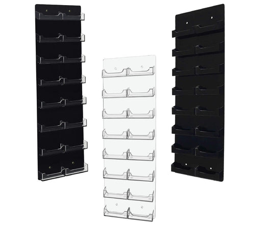 Clear Black Multi Pocket Large Office Business Card Holder