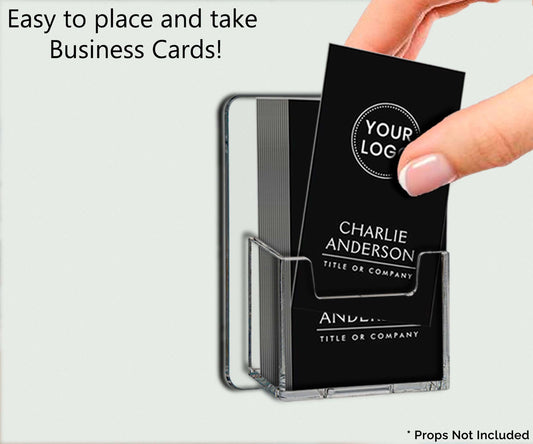 Vertical Business Card Holder Single Pocket Wall Mount