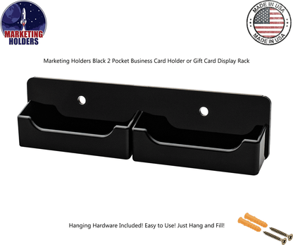 Black on Black Business Card Holder empty Wall Mountable
