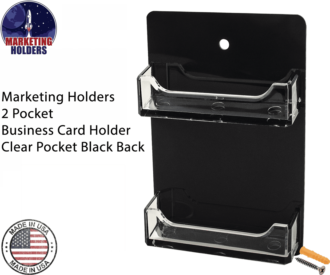 2 Pocket Hanging Business Card Holder