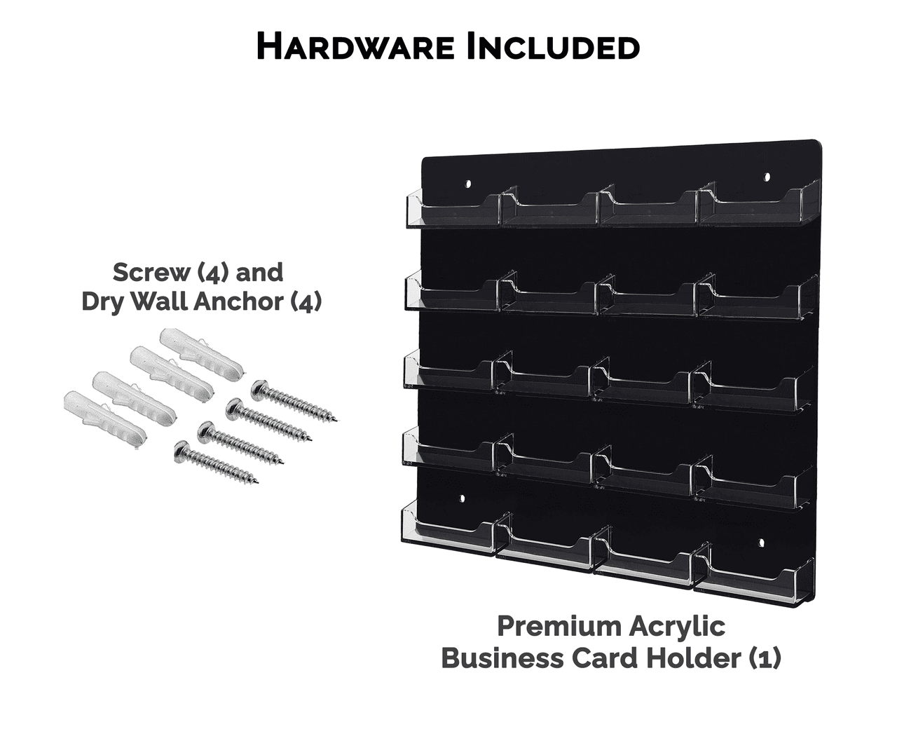 20 Pocket Wall Mount Business Card Holder