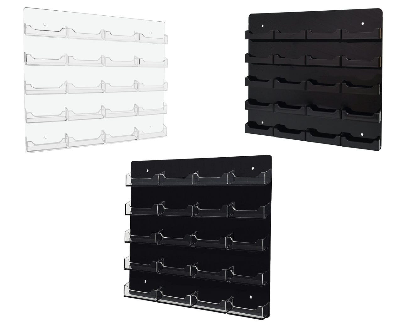 Clear on Clear Clear on Black Black on Black Multi Pocket Hanging Organizer