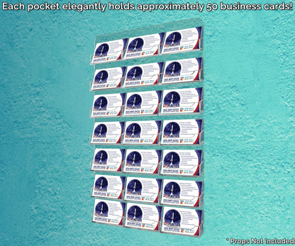 Clear on Clear Twenty One Pocket Wall Mount Business Card Holder