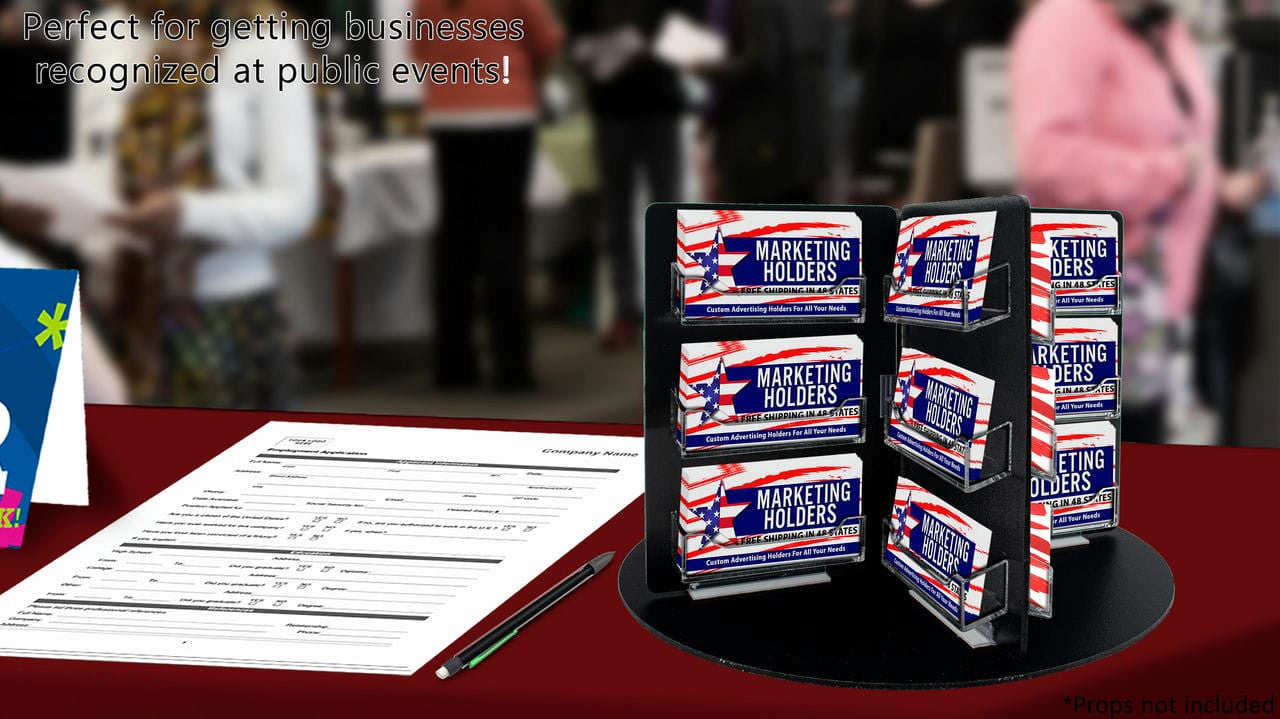 Rotating Business Card Organizer Rack 24 Pocket Display Holder