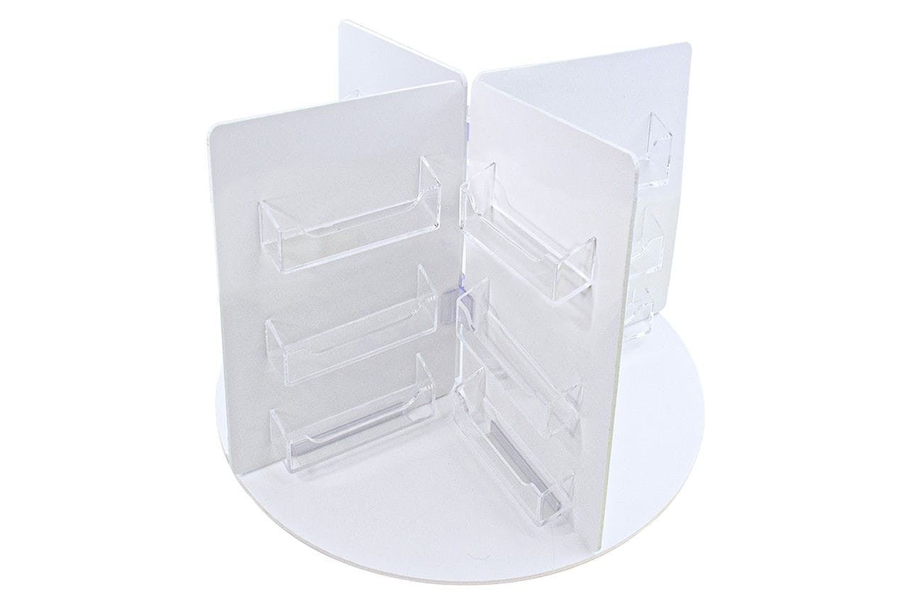 Rotating Business Card Organizer Rack 24 Pocket Display Holder