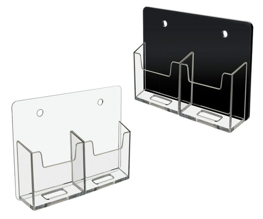 2 Pocket Business Card Holder Vertical Wall Mount