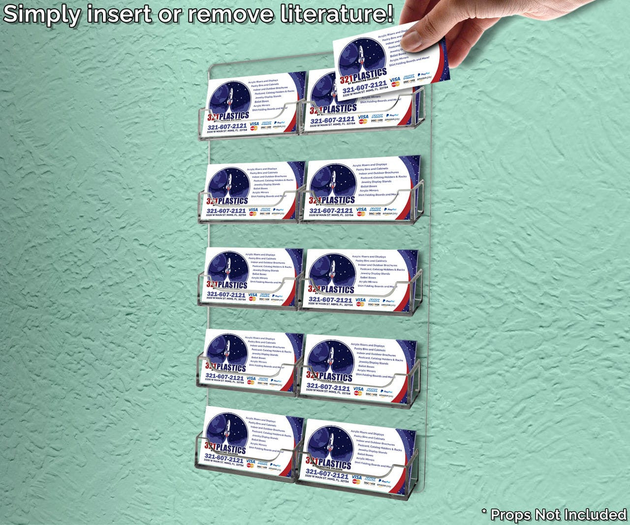 10 Pocket Wall Mount Business Card Holder