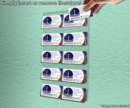 10 Pocket Wall Mount Business Card Holder