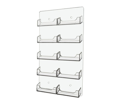 Ten Pocket Wall Business Card Rack Holder Vertical Hanging Display standard view
