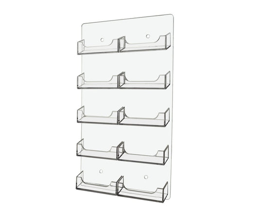 Ten Pocket Wall Business Card Rack Holder Vertical Hanging Display standard view