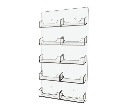 10 Pocket Wall Mount Business Card Holder