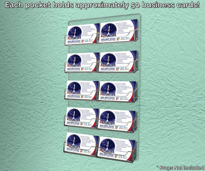 10 Pocket Wall Mount Business Card Holder