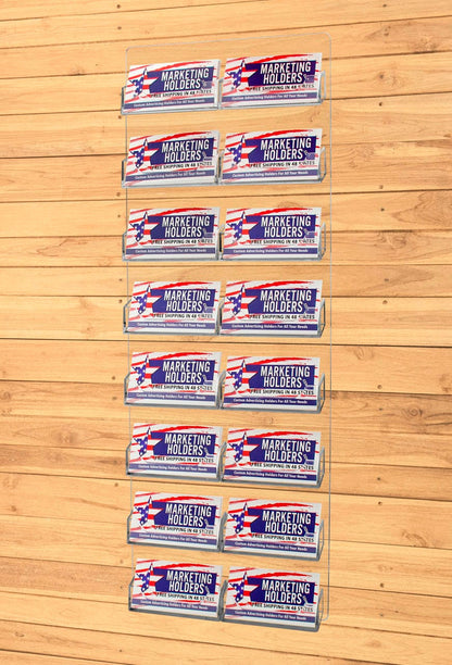 Clear on Clear sixteen Pocket Contact Gift Card Holder on wall