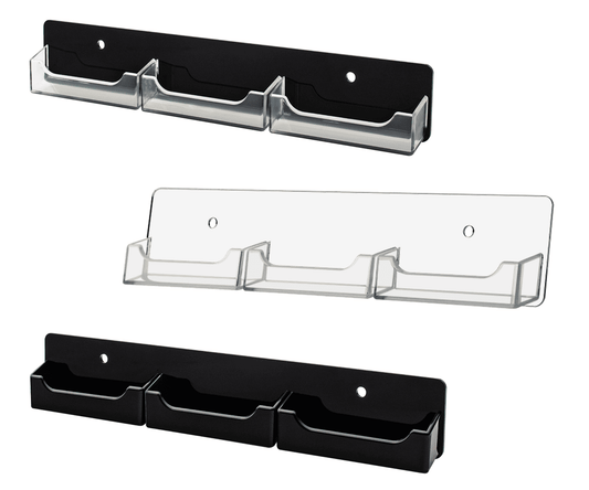 Clear on Black Clear on Clear Black on Black Customer Rewards Business Card Rack Wall Mount Appointment Card Holder